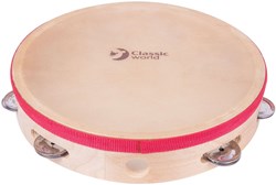 Classic World Tamburin Holz Musikinstrument bunt für Kinder