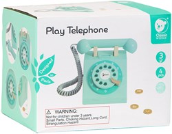 Classic World Houten Retro Telefoon Turquoise