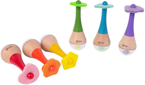 Classic World Holzmaracas Regenbogen - Musikspielzeug für Kinder-2