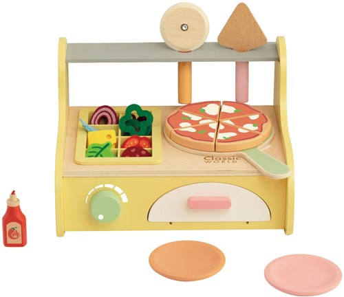 Classic World Holz Pizzaofen Spielset mit Zubehör für Kinder-2