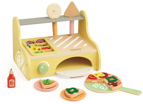 Classic World Holz Pizzaofen Spielset mit Zubehör für Kinder-3