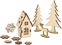 Creativ Company Holz Weihnachtsdeko Haus DIY Bastelset für Kinder-2