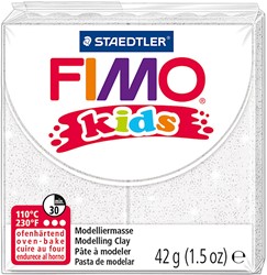 Fimo Kids Modelliermasse 42g Glitter Weiß - 052