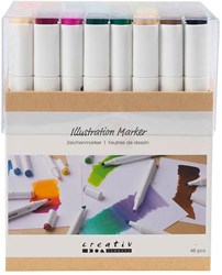 Creativ Company Alkoholmarker Set - 48 Farben Filzstifte zum Zeichnen