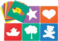Colorations Schablonen Set - 12 wiederverwendbare Malvorlagen für Kinder