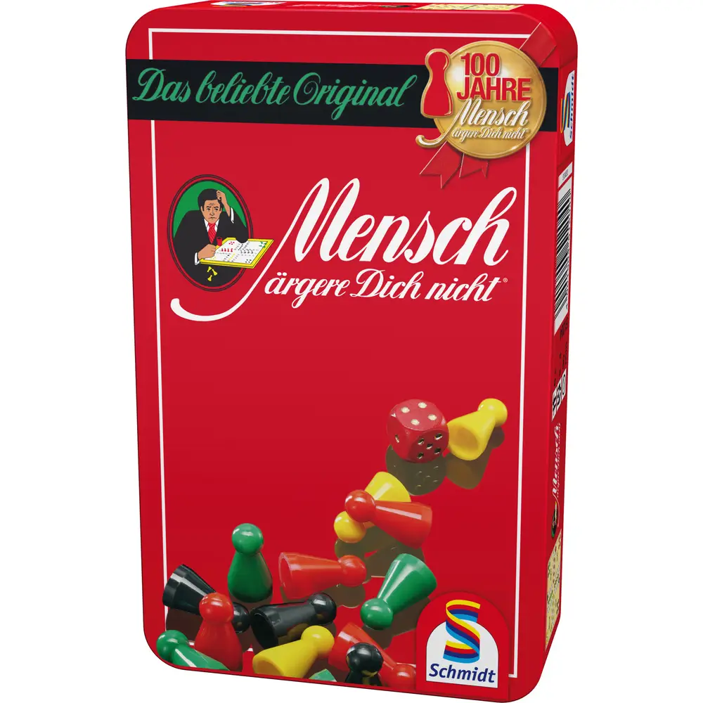 Schmidt Brettspiel Reisespiel Mensch ärgere Dich nicht in Metalldose
