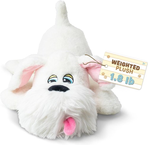 Basic Fun Kuschelhund Plüsch - Pound Puppies Weighted Snuggles weißes Hündchen-3
