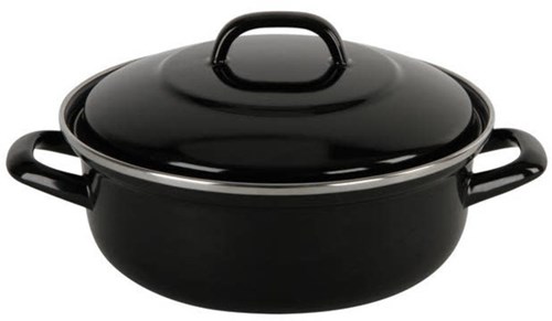 BK Bratentopf Fortalit Emaille schwarz 22 cm Induktion Ofenfest-2