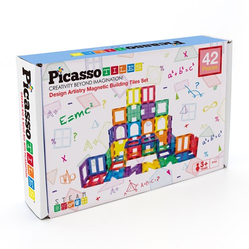 Tactic Picasso Tiles magnetisches Konstruktionsspielzeug - Artistry Set 42-teilig