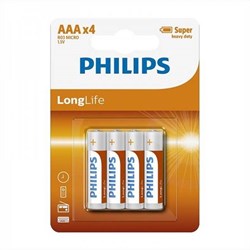 Batterie AAA Philips Long Life 4 Stück - AAA Batterien für Spielzeug