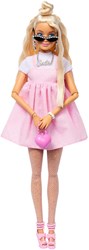 Mattel Barbie Puppe Deluxe Style blond mit Schleife - Modepuppe Barbiecore