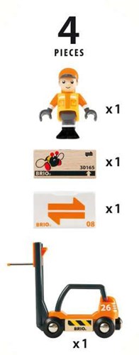 Brio Gabelstapler Spielzeugfahrzeug - orange - magnetisches Hebesystem-3
