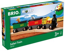 Brio Safari Zug mit Safari-Tieren - buntes Holzspielzeug für Kinder