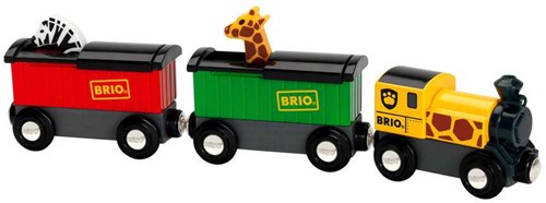 Brio Safari Zug mit Safari-Tieren - buntes Holzspielzeug für Kinder-2