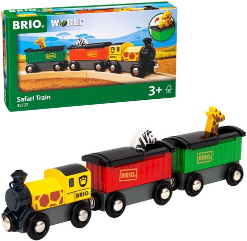 Brio Safari Zug mit Safari-Tieren - buntes Holzspielzeug für Kinder-3