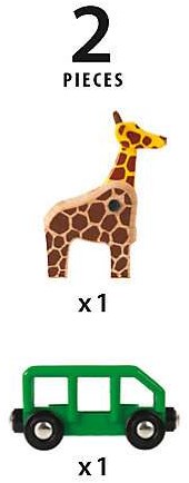 Brio Wagen mit Giraffe - Holzspielzeug Zugzubehör-3