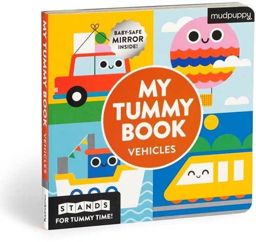 Mudpuppy Babybuch Fahrzeuge - Tummy Time Spielbuch mit Spiegel