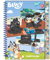 Totum Bluey kreatives Kratzbuch mit Stickern und Ausmalbildern - luxuriöses Mitmachbuch
