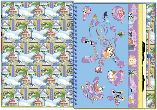 Totum Bluey kreatives Kratzbuch mit Stickern und Ausmalbildern - luxuriöses Mitmachbuch-2