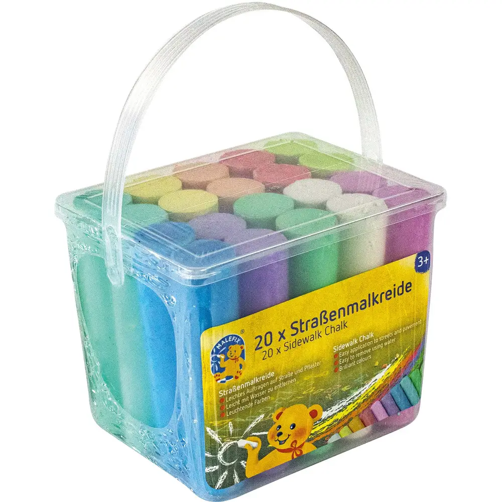 Pustefix Straßenkreide Set - 20 Stück buntes Outdoor-Spielzeug