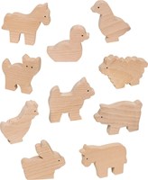 Goki Holz-Bauernhoftiere Set - 10 Stück - Lernspielzeug-3