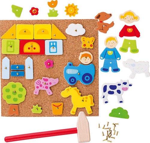 Goki Hammerspiel Bauernhof - Kreatives Holzspielzeug Set-3