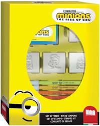 Multiprint Minions Stempelset - 4 Holzstempel und 7 Filzstifte