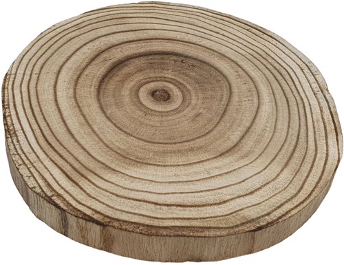 Playwood Deko Baumscheibe Holz gebrannt - Paulownia Ø 20cm natur