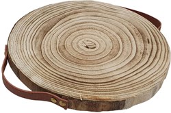 Playwood Dekorative Baumscheibe Paulownia Holz mit Ledergriffen braun