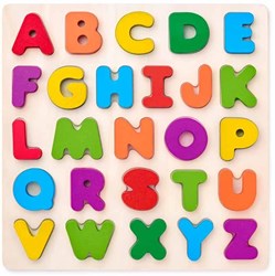 Woody Alphabet Puzzle Lernspielzeug für Kinder ab 3 Jahren