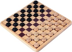 Longfield Games Dame Holzspielbrett 29 x 29 cm - klassisches Brettspiel