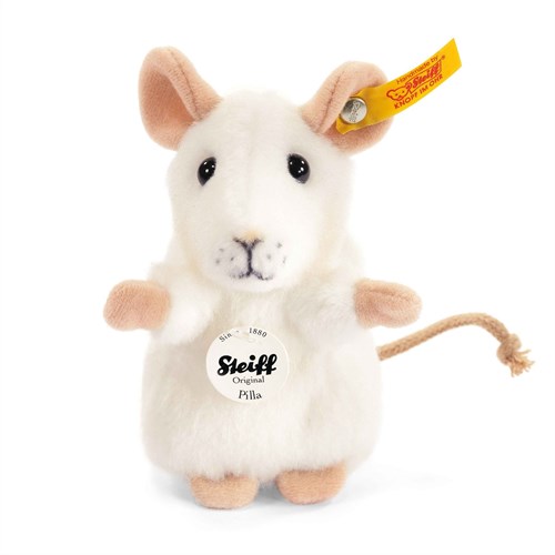 Steiff Kuscheltier Maus Pilla weiß - Plüschspielzeug 10 cm