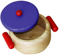 Viga Toys Holz Suppentopf Spielzeug mit Deckel - Küchenset 3+
