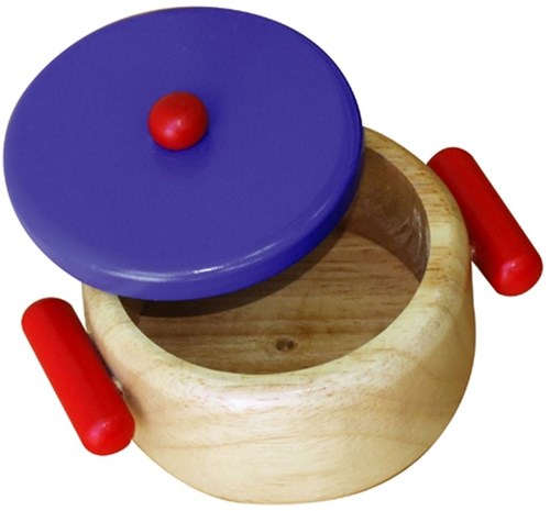 Viga Toys Holz Suppentopf Spielzeug mit Deckel - Küchenset 3+