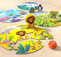 Haba Spiel Puzzle - Wo wohnen der Löwe und seine Tierfreunde? Lernspiel für Kinder