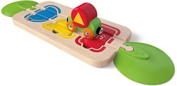Hape Holz Eisenbahn Puzzleschienen mit mehreren Farben und Formen