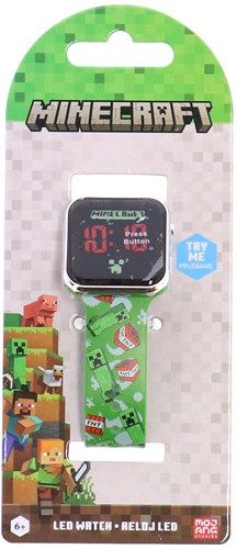 Accutime Minecraft Kinderuhr LED Digital Touchscreen grün