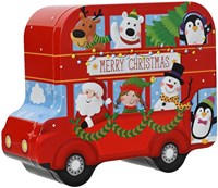 Decoris Aufbewahrungsdose Weihnachtsbus rot 19x15,5x7cm Weihnachtsdeko