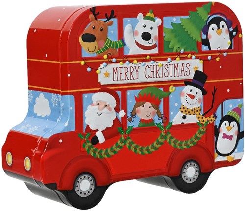 Decoris Aufbewahrungsdose Weihnachtsbus rot 19x15,5x7cm Weihnachtsdeko