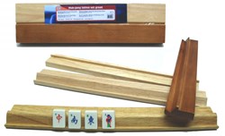 HOT Games Mah-Jong Holzlatten Set groß 4 Stück 40x5cm Spielzubehör