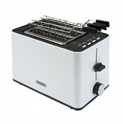 Bourgini Toaster Sandwichmaker weiß mit breitem Schlitz und Sandwich-Klemmen