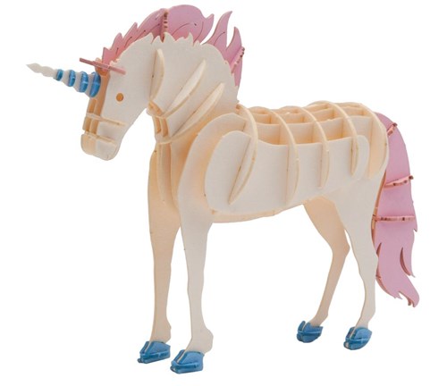 Fridolin 3D Papier Bastelset Einhorn - kreatives Spielzeug