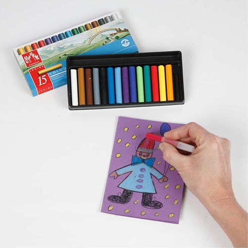 Caran d'Ache Wachsmalstifte Junior Set 15 Stück Malen Kinder Kreativ-3