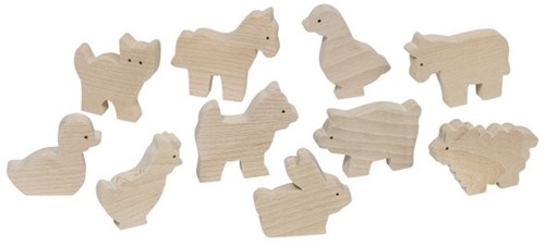 Goki Holz-Bauernhoftiere Set - 10 Stück - Lernspielzeug-2