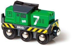 Brio Lokomotive Güterzug batteriebetrieben mit Scheinwerfern - 33214