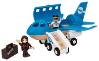 Brio Flugzeug Boarding Set Spielzeugflugzeug mit Passagieren und Treppe