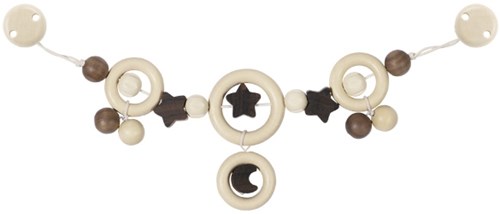 Heimess Kinderwagenkette Holz Mond und Sterne mit Clips 40 cm