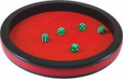 HOT Games Würfelspiel Würfelpiste 30 cm MDF roter Filz Luxus