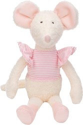 Happy Horse Kuscheltier Maus Maddy 30 cm - weiß rosa - weiches Babyspielzeug