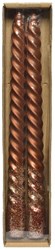 Decoris Dinnkerze Swirl Zimt Glitter Set von 2 luxuriösen Kerzen